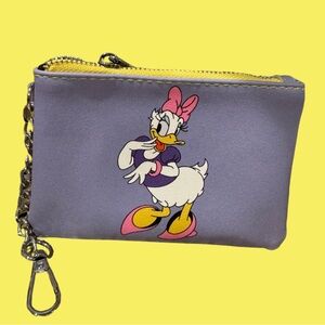 Disney Daisy Duck ID Card Holder Wallet Keychain Pouch Coin Purse